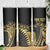 Polynesia Personalised Skinny Tumbler Black & Gold Fancy Plumeria