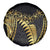 Polynesia Spare Tire Cover Black & Gold Fancy Plumeria