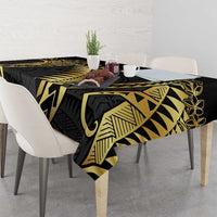 Polynesia Tablecloth Black & Gold Fancy Plumeria LT7 - Polynesian Pride