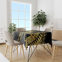 Polynesia Tablecloth Black & Gold Fancy Plumeria LT7 - Polynesian Pride