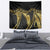 Polynesia Tapestry Black & Gold Fancy Plumeria