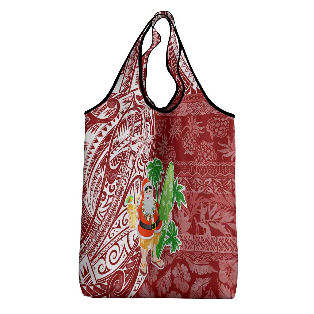 Hawaii Christmas Mele Kalikimaka Grocery Bag Santa Claus LT7 - Polynesian Pride
