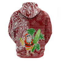Hawaii Christmas Mele Kalikimaka Hoodie Santa Claus LT7 - Polynesian Pride