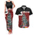 Personalised New Zealand Maori Christmas Couples Matching Tank Maxi Dress and Hawaiian Shirt Xmas Fern Mix Kowhawhai