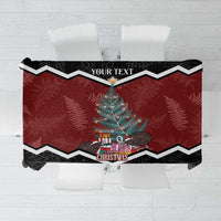 Personalised New Zealand Christmas Tablecloth Xmas Fern and Kiwi Birds LT7 Black - Polynesian Pride