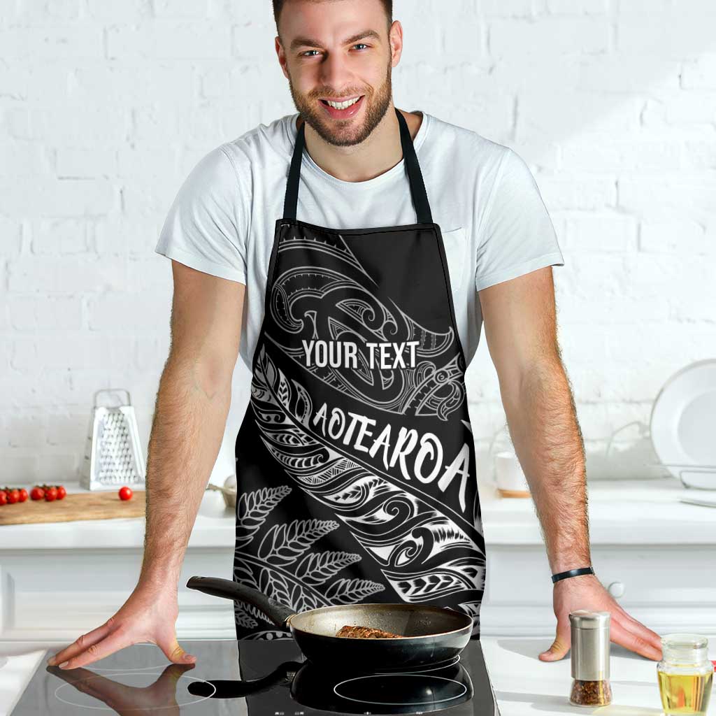 Aotearoa Personalized Lawn Bowls Maori Apron New Zealand Black Tribal Silver Fern LT7 - Polynesian Pride