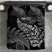 Aotearoa Personalized Lawn Bowls Maori Bedding Set New Zealand Black Tribal Silver Fern LT7 Black - Polynesian Pride