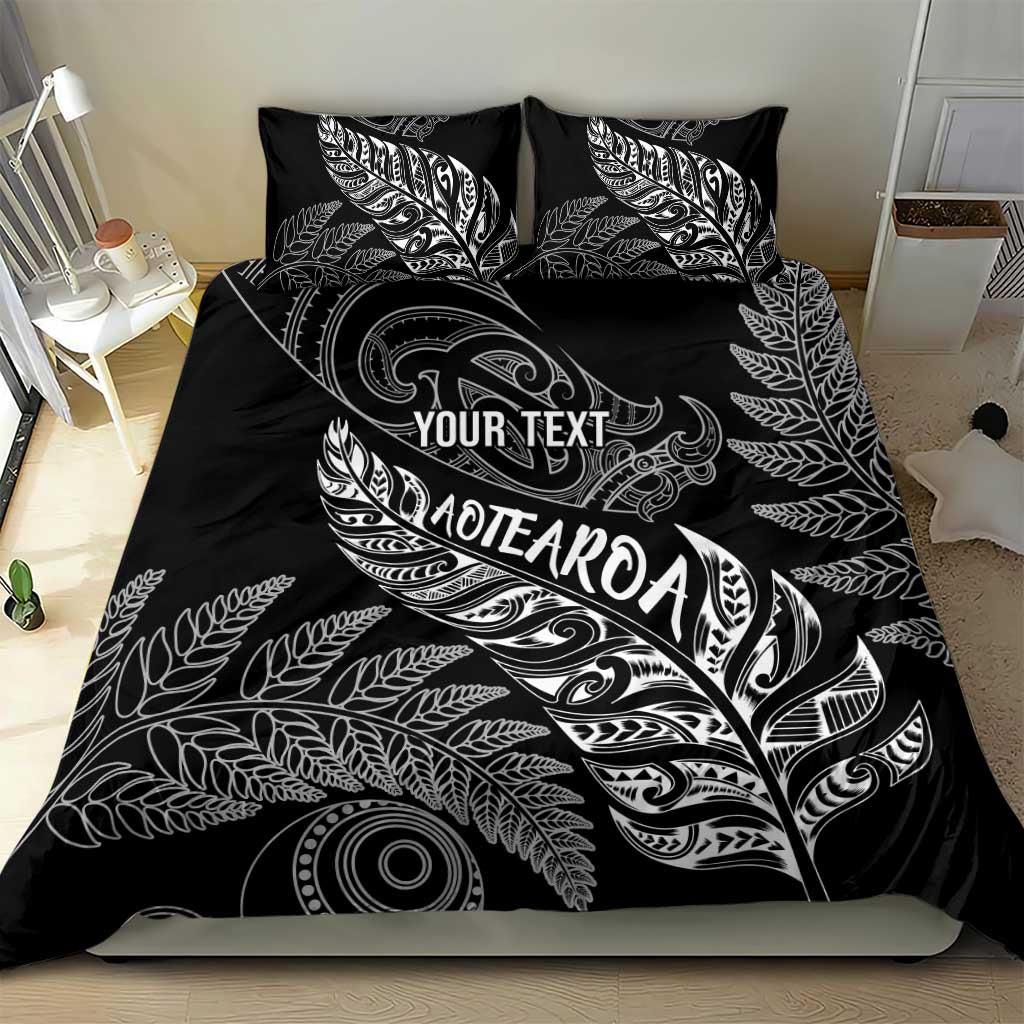 Aotearoa Personalized Lawn Bowls Maori Bedding Set New Zealand Black Tribal Silver Fern LT7 - Polynesian Pride