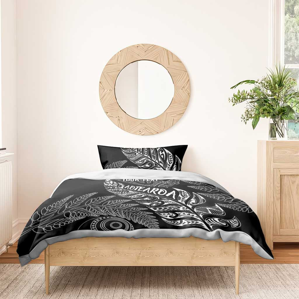 Aotearoa Personalized Lawn Bowls Maori Bedding Set New Zealand Black Tribal Silver Fern LT7 - Polynesian Pride