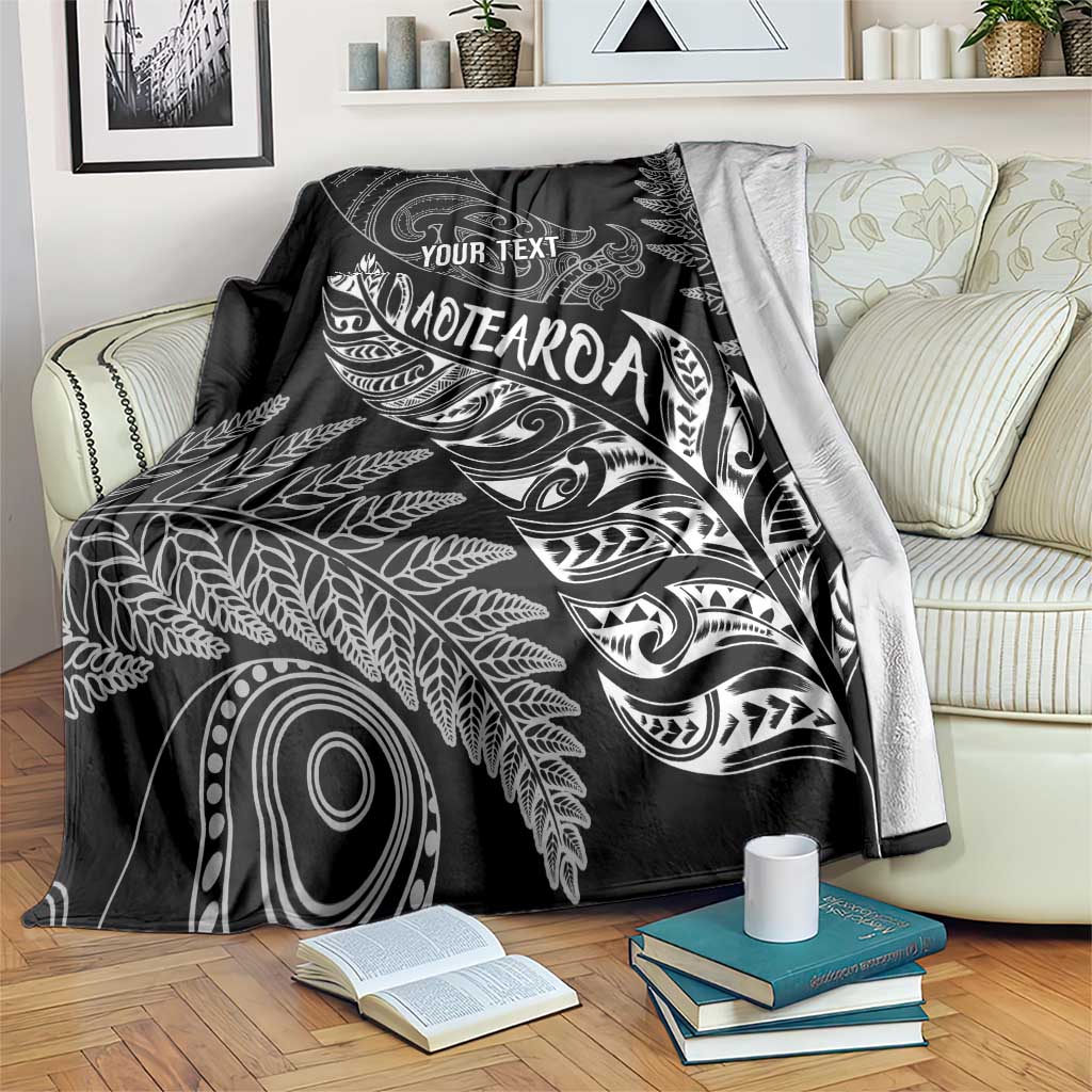Aotearoa Personalized Lawn Bowls Maori Blanket New Zealand Black Tribal Silver Fern LT7 Black - Polynesian Pride