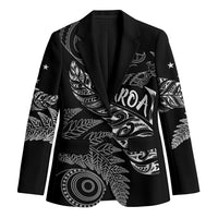 Aotearoa Personalized Lawn Bowls Maori Blazer New Zealand Black Tribal Silver Fern LT7 Unisex Black - Polynesian Pride