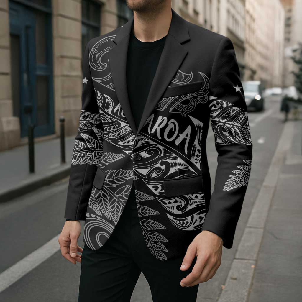 Aotearoa Personalized Lawn Bowls Maori Blazer New Zealand Black Tribal Silver Fern LT7 - Polynesian Pride