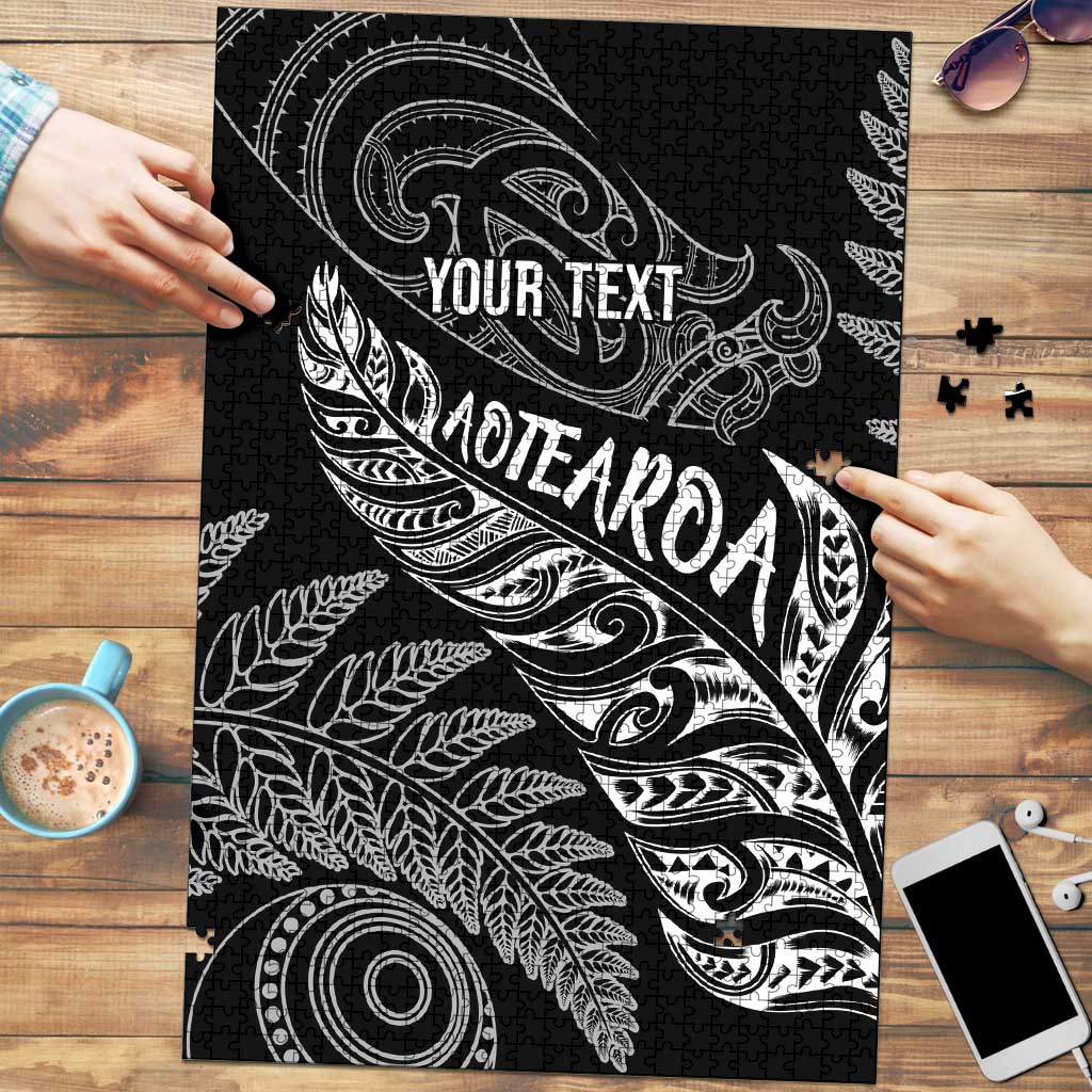Aotearoa Personalized Lawn Bowls Maori Puzzle New Zealand Black Tribal Silver Fern LT7 Black - Polynesian Pride
