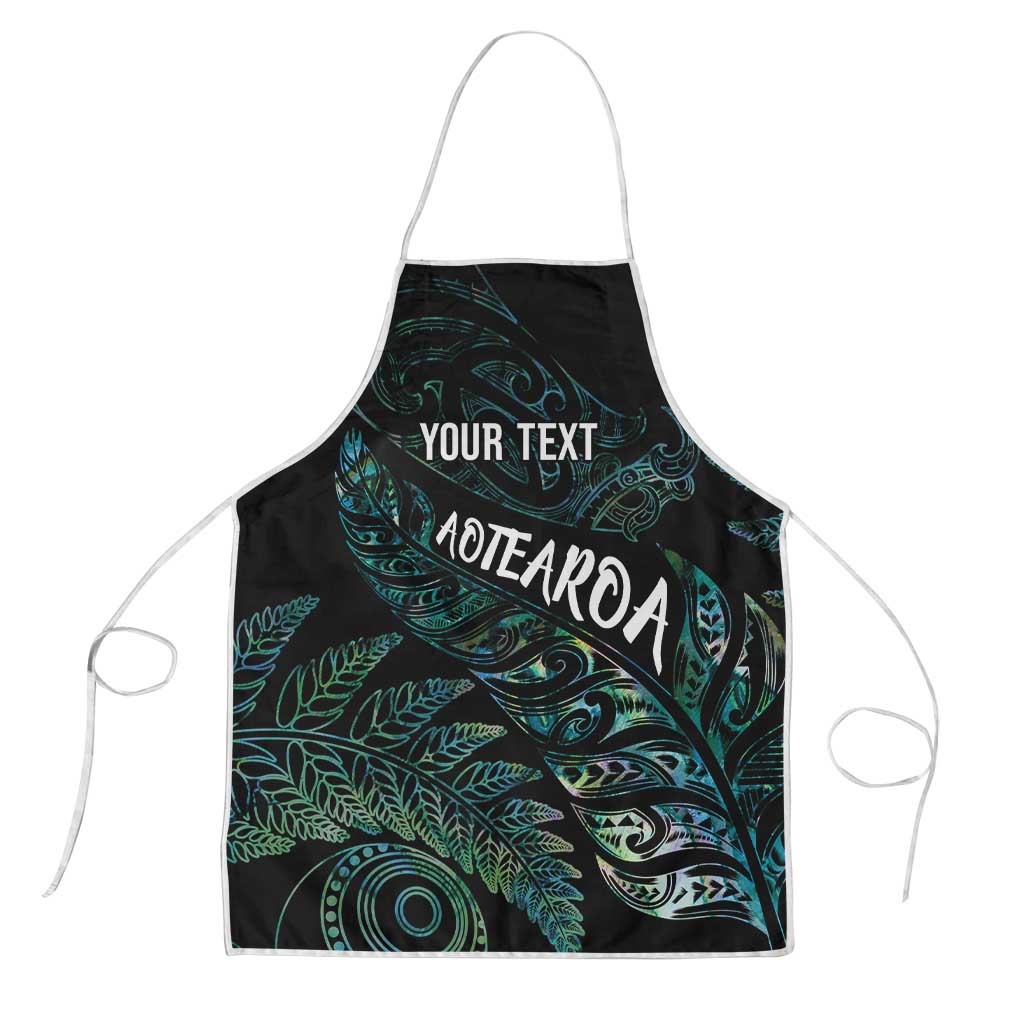 Aotearoa Personalized Lawn Bowls Maori Apron New Zealand Paua Shell Tribal Silver Fern LT7 Green - Polynesian Pride