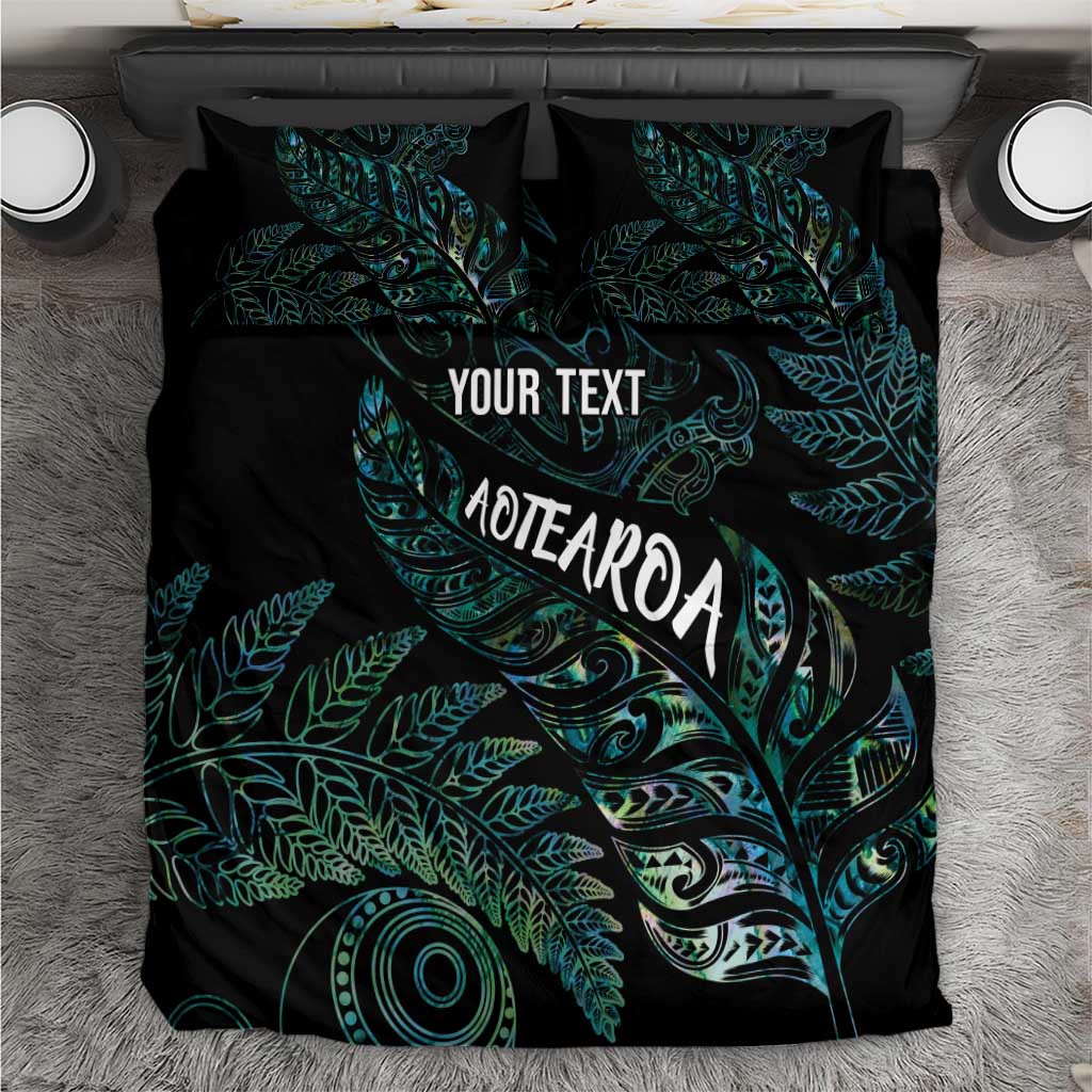 Aotearoa Personalized Lawn Bowls Maori Bedding Set New Zealand Paua Shell Tribal Silver Fern LT7 Green - Polynesian Pride