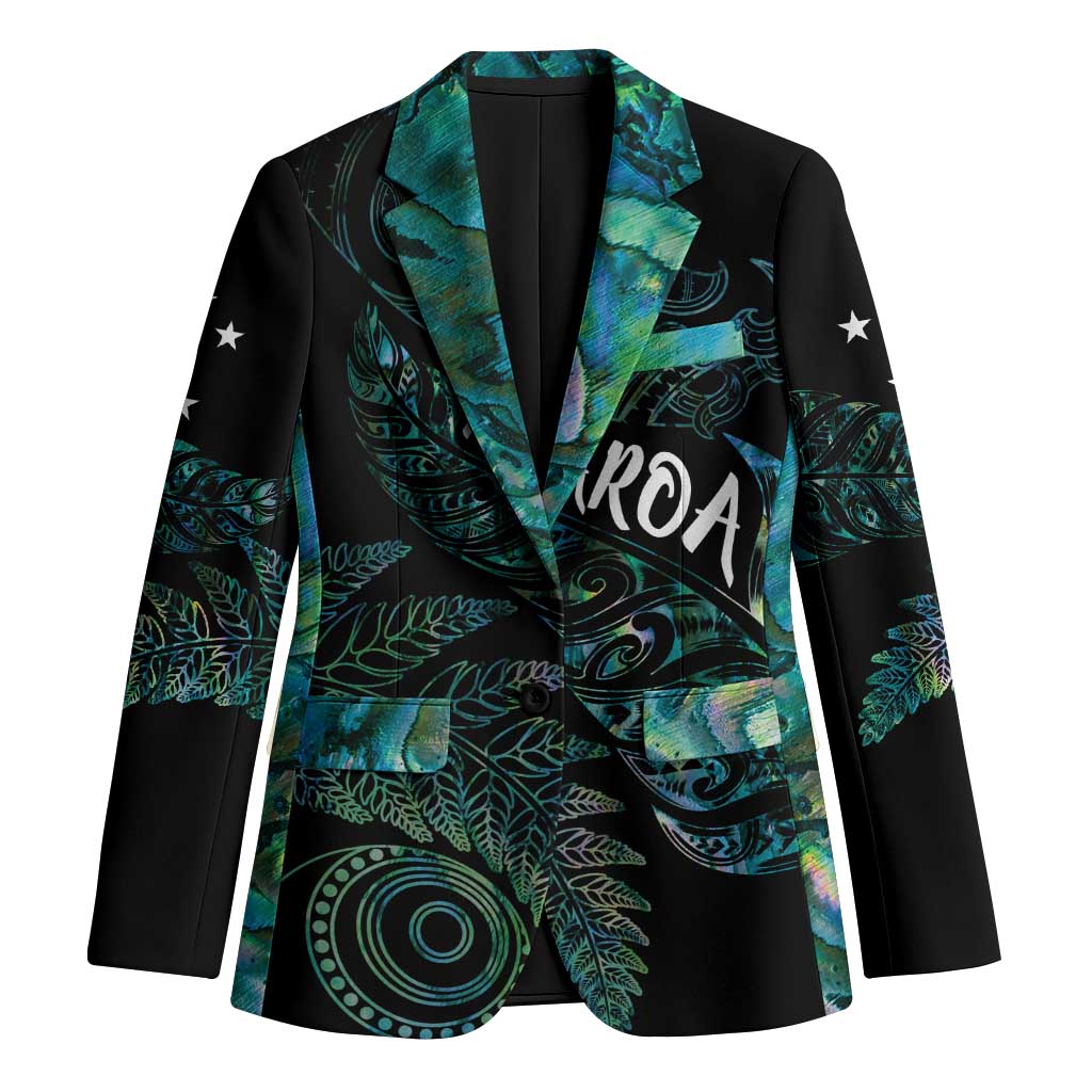 Aotearoa Personalized Lawn Bowls Maori Blazer New Zealand Paua Shell Tribal Silver Fern LT7 Unisex Green - Polynesian Pride