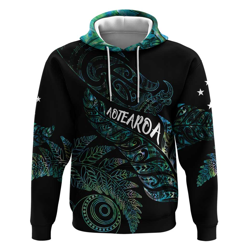 Aotearoa Personalized Lawn Bowls Maori Hoodie New Zealand Paua Shell Tribal Silver Fern LT7 Pullover Hoodie Green - Polynesian Pride