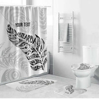Aotearoa Personalized Lawn Bowls Maori Bathroom Set New Zealand White Tribal Silver Fern LT7 Bathroom Set (4 pcs) White - Polynesian Pride