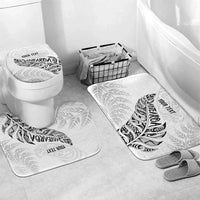 Aotearoa Personalized Lawn Bowls Maori Bathroom Set New Zealand White Tribal Silver Fern LT7 Mat Set Only (3 pcs) One Size White - Polynesian Pride