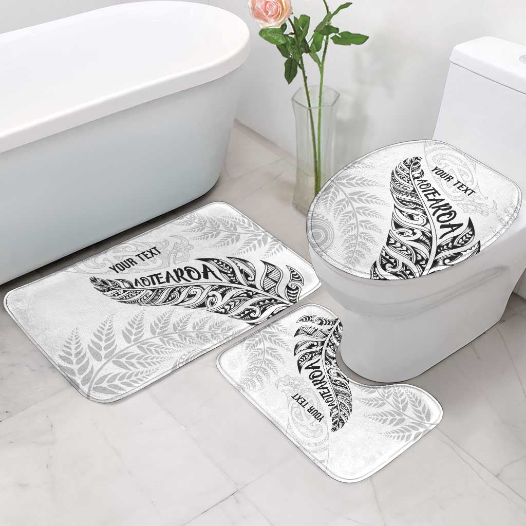 Aotearoa Personalized Lawn Bowls Maori Bathroom Set New Zealand White Tribal Silver Fern LT7 - Polynesian Pride