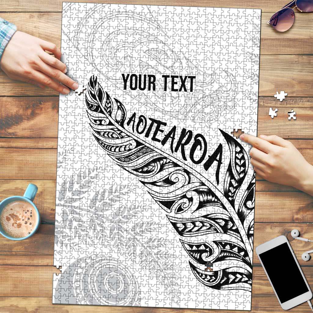 Aotearoa Personalized Lawn Bowls Maori Puzzle New Zealand White Tribal Silver Fern LT7 White - Polynesian Pride