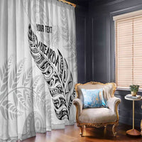 Aotearoa Personalized Lawn Bowls Maori Window Curtain New Zealand White Tribal Silver Fern LT7 - Polynesian Pride