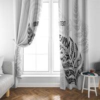Aotearoa Personalized Lawn Bowls Maori Window Curtain New Zealand White Tribal Silver Fern LT7 - Polynesian Pride