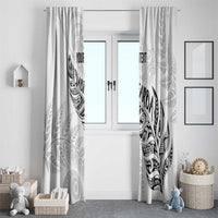 Aotearoa Personalized Lawn Bowls Maori Window Curtain New Zealand White Tribal Silver Fern LT7 - Polynesian Pride