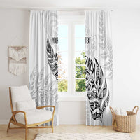 Aotearoa Personalized Lawn Bowls Maori Window Curtain New Zealand White Tribal Silver Fern LT7 - Polynesian Pride