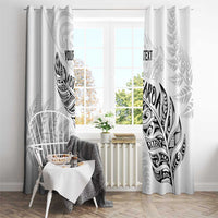 Aotearoa Personalized Lawn Bowls Maori Window Curtain New Zealand White Tribal Silver Fern LT7 - Polynesian Pride