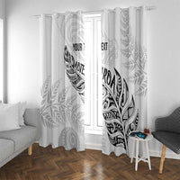 Aotearoa Personalized Lawn Bowls Maori Window Curtain New Zealand White Tribal Silver Fern LT7 With Grommets White - Polynesian Pride