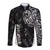 Personalised Maori Waitangi Long Sleeve Button Shirt New Zealand Silver Fern Mix Kowhai Flowers LT7 Unisex Black - Polynesian Pride