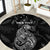 Personalised Maori Waitangi Round Carpet New Zealand Silver Fern Mix Kowhai Flowers LT7 Black - Polynesian Pride