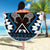 Personalised Taniko Motifs Aotearoa Beach Blanket Waitangi Kowhaiwhai Kiwi - Blue