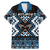 Personalised Taniko Motifs Aotearoa Family Matching Mermaid Dress and Hawaiian Shirt Waitangi Kowhaiwhai Kiwi - Blue