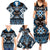 Personalised Taniko Motifs Aotearoa Family Matching Summer Maxi Dress and Hawaiian Shirt Waitangi Kowhaiwhai Kiwi - Blue