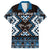 Personalised Taniko Motifs Aotearoa Family Matching Summer Maxi Dress and Hawaiian Shirt Waitangi Kowhaiwhai Kiwi - Blue