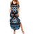 Personalised Taniko Motifs Aotearoa Family Matching Summer Maxi Dress and Hawaiian Shirt Waitangi Kowhaiwhai Kiwi - Blue