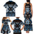 Personalised Taniko Motifs Aotearoa Family Matching Tank Maxi Dress and Hawaiian Shirt Waitangi Kowhaiwhai Kiwi - Blue