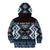 Personalised Taniko Motifs Aotearoa Kid Hoodie Waitangi Kowhaiwhai Kiwi - Blue