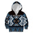 Personalised Taniko Motifs Aotearoa Kid Hoodie Waitangi Kowhaiwhai Kiwi - Blue