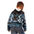 Personalised Taniko Motifs Aotearoa Kid Hoodie Waitangi Kowhaiwhai Kiwi - Blue