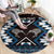 Personalised Taniko Motifs Aotearoa Round Carpet Waitangi Kowhaiwhai Kiwi - Blue