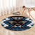 Personalised Taniko Motifs Aotearoa Round Carpet Waitangi Kowhaiwhai Kiwi - Blue