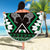 Personalised Taniko Motifs Aotearoa Beach Blanket Waitangi Kowhaiwhai Kiwi - Green