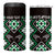 Personalised Taniko Motifs Aotearoa 4 in 1 Can Cooler Tumbler Waitangi Kowhaiwhai Kiwi - Green