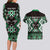 Personalised Taniko Motifs Aotearoa Couples Matching Long Sleeve Bodycon Dress and Hawaiian Shirt Waitangi Kowhaiwhai Kiwi - Green