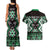 Personalised Taniko Motifs Aotearoa Couples Matching Tank Maxi Dress and Hawaiian Shirt Waitangi Kowhaiwhai Kiwi - Green