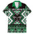 Personalised Taniko Motifs Aotearoa Family Matching Puletasi and Hawaiian Shirt Waitangi Kowhaiwhai Kiwi - Green