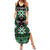 Personalised Taniko Motifs Aotearoa Family Matching Summer Maxi Dress and Hawaiian Shirt Waitangi Kowhaiwhai Kiwi - Green